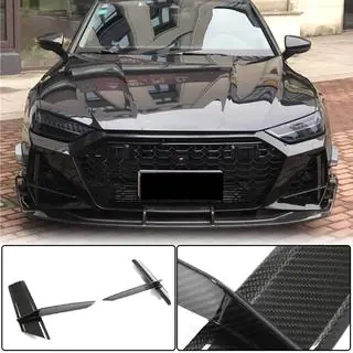 Накладки на воздухозаборники переднего бампера V1 (для RS7 2018-2022, Сухой карбон) фото 1