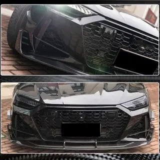 Накладки на воздухозаборники переднего бампера V1 (для RS7 2018-2022, Сухой карбон) фото 4