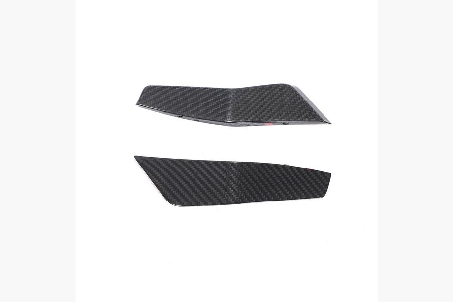 Audi A7 2018- гг. Накладки на воздухозаборники переднего бампера V2 (для RS7 2018-2022, Сухой карбон) Фото 5
