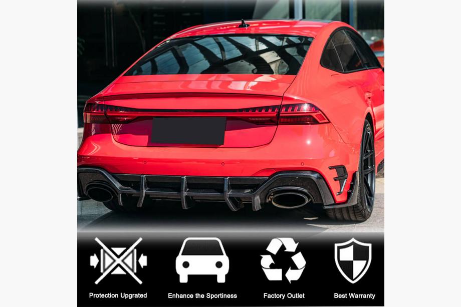 Audi A7 2018- гг. Накладки на вентиляционные отверстия заднего бампера (для RS7 2018-2022, Сухой карбон) Фото 3