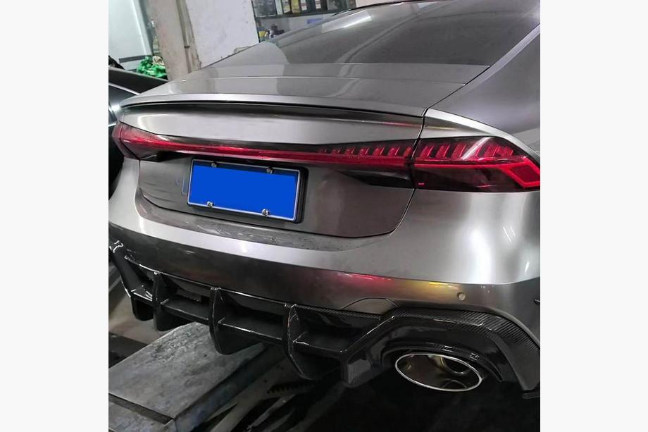Audi A7 2018- гг. Диффузор заднего бампера (для RS7 2018-2022, Сухой карбон) Фото 4