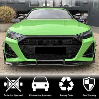 Передний Бампер Лип V1 (для RS7 2018-2022, Сухой Карбон) фото 3