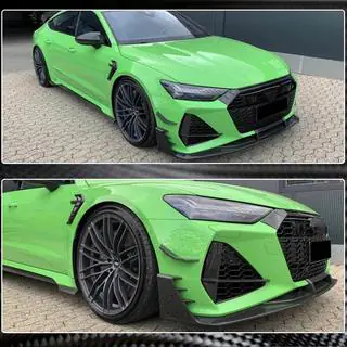 Передний Бампер Лип V1 (для RS7 2018-2022, Сухой Карбон) фото 4
