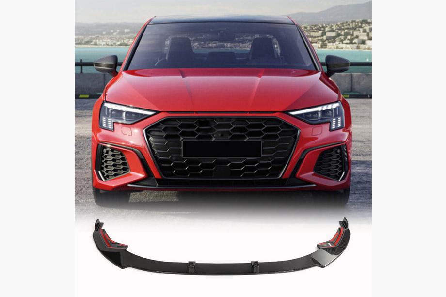Audi A3 2020- гг. Накладка lip на передний бампер (для S-Line Sedan 2020-2023, карбон) Image