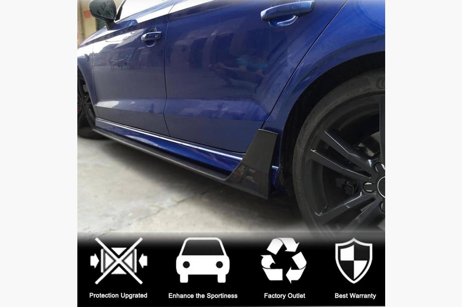 Audi A3 2012-2020 гг. Боковые пороги V4 (для S-Line Sedan, Карбон) Фото 2