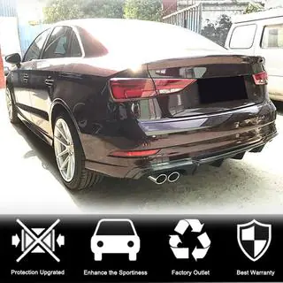 Диффузор заднего бампера V5 (для S-Line Sedan 2017-2020, Карбон) фото 2