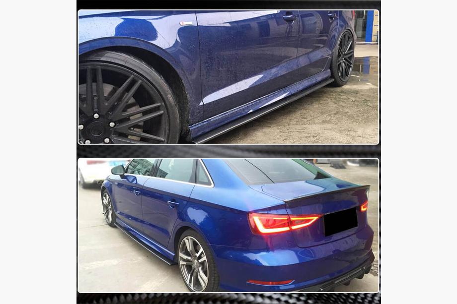 Audi A3 2012-2020 гг. Боковые пороги V3 (для S-Line Sedan, карбон) Фото 5