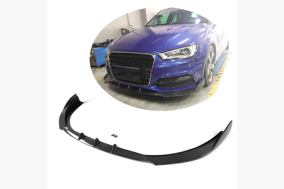 Audi A3 2012-2020 гг. Передний лип-спойлер V1 для S-Line 2012-2016 HB, Карбон Image