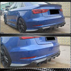 Audi A3 2012-2020 гг. Диффузор заднего бампера V1 (для S-Line Sedan 2012-2016, Карбон) фото 3
