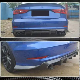 Накладки на задний бампер Flap (для S-Line Sedan 2012-2016, Карбон) фото 3