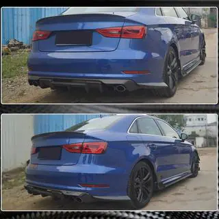 Накладки на задний бампер Flap (для S-Line Sedan 2012-2016, Карбон) фото 4