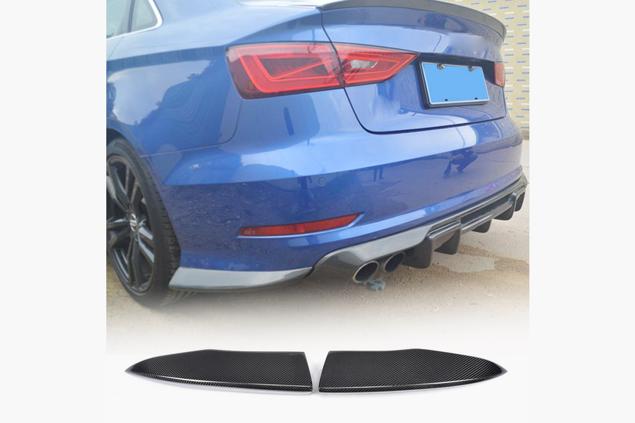 Audi A3 2012-2020 гг. Накладки на задний бампер Flap (для S-Line Sedan 2012-2016, Карбон) Image