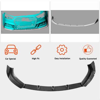 Накладка на передний бампер Lip V2 (для S-Line Sedan 2017-2020, Карбон) фото 2
