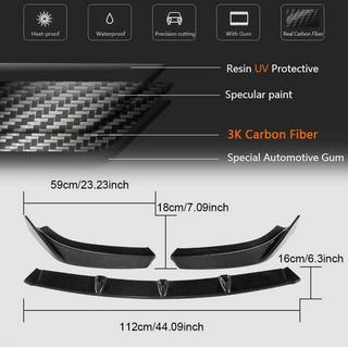 Накладка на передний бампер Lip V2 (для S-Line Sedan 2017-2020, Карбон) фото 4