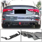 Audi A3 2012-2020 гг. Диффузор заднего бампера V2 (для S-Line Sedan 2017-2020, Карбон) фото 1