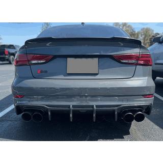 Диффузор заднего бампера V1 (для S-Line Sedan 2017-2020, Карбон) фото 3