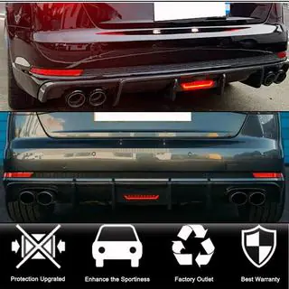 Диффузор заднего бампера V1 (для S-Line Sedan 2015-2019, Карбон) фото 2