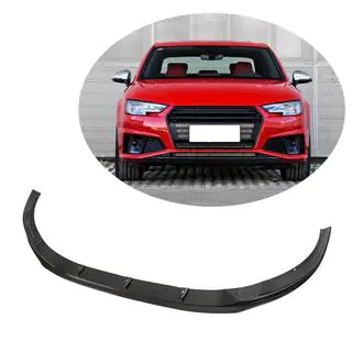 Накладка на передний бампер Lip V6 (для S-Line Sedan 2015-2019, Карбон) фото 1