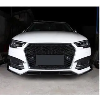 Накладка на передний бампер Lip V2 (для S-Line Sedan 2015-2019, Карбон) фото 1