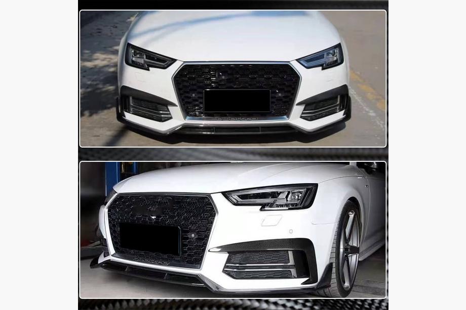 Audi A4 B9 2015-2024 гг. Накладка на передний бампер Lip V2 (для S-Line Sedan 2015-2019, Карбон) Фото 5