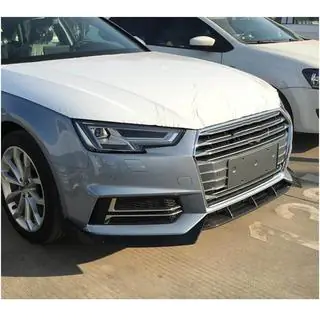 Накладка переднего бампера Lip V5 (для S-Line Sedan 2015-2019, Карбон) фото 3