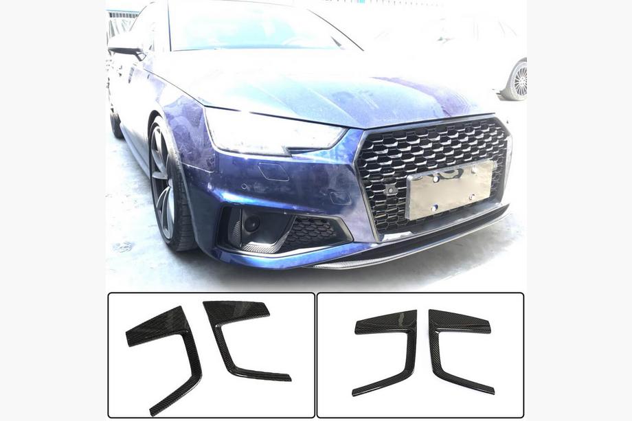 Audi A4 B9 2015-2024 гг. Накладки на противотуманные фары V3 (для S-Line Sedan 2015-2019, Карбон) Фото 2