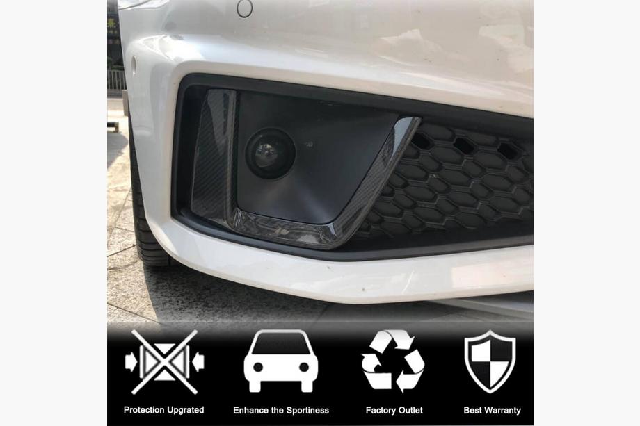 Audi A4 B9 2015-2024 гг. Накладки на противотуманные фары V3 (для S-Line Sedan 2015-2019, Карбон) Фото 3