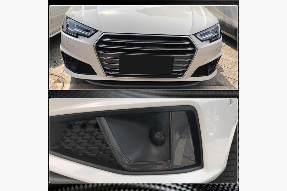 Audi A4 B9 2015-2024 гг. Накладки на противотуманные фары V3 (для S-Line Sedan 2015-2019, Карбон) Фото 4