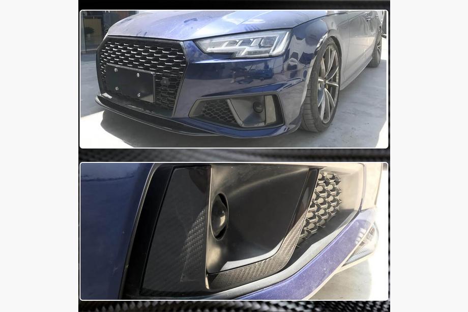 Audi A4 B9 2015-2024 гг. Накладки на противотуманные фары V3 (для S-Line Sedan 2015-2019, Карбон) Фото 5