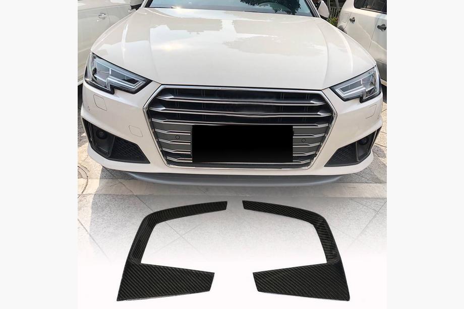 Audi A4 B9 2015-2024 гг. Передние воздухозаборники противотуманных фар (Карбон) V2 Image