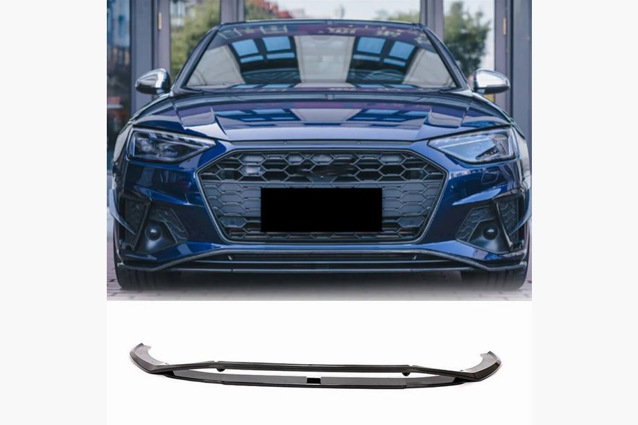 Audi A4 B9 2015-2024 гг. Накладка на передний бампер Lip V2 (для S-Line Sedan 2019-2024, Карбон) Image