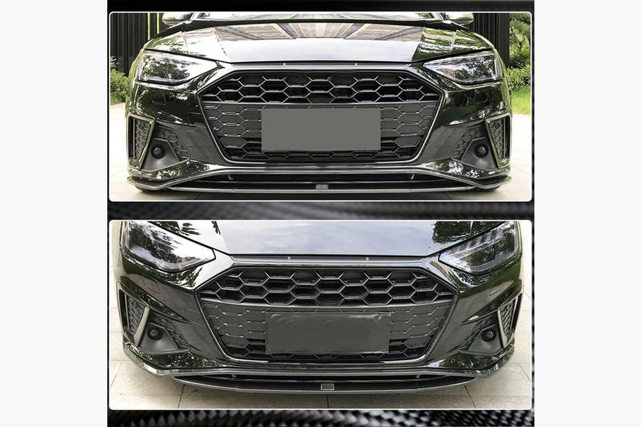 Audi A4 B9 2015-2024 гг. Накладка на передний бампер Lip V2 (для S-Line Sedan 2019-2024, Карбон) Фото 4