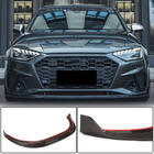 Audi A4 B9 2015-2024 гг. Накладка на передний бампер Lip V1 (для S-Line Sedan 2019-2024, Карбон) фото 1