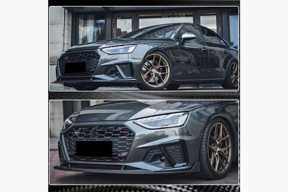 Audi A4 B9 2015-2024 гг. Накладка на передний бампер Lip V1 (для S-Line Sedan 2019-2024, Карбон) Фото 5