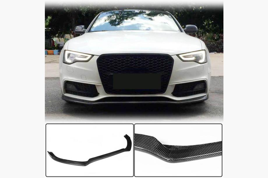 Audi A5 2007-2015 гг. Передняя губа бампера V1 для S-Line 2012-2015, Карбон Фото 1