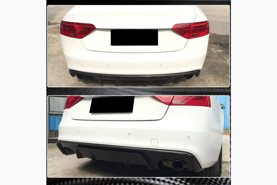 Audi A5 2007-2015 гг. Диффузор заднего бампера V2 (для S-Line 2012-2015, Карбон) Фото 3