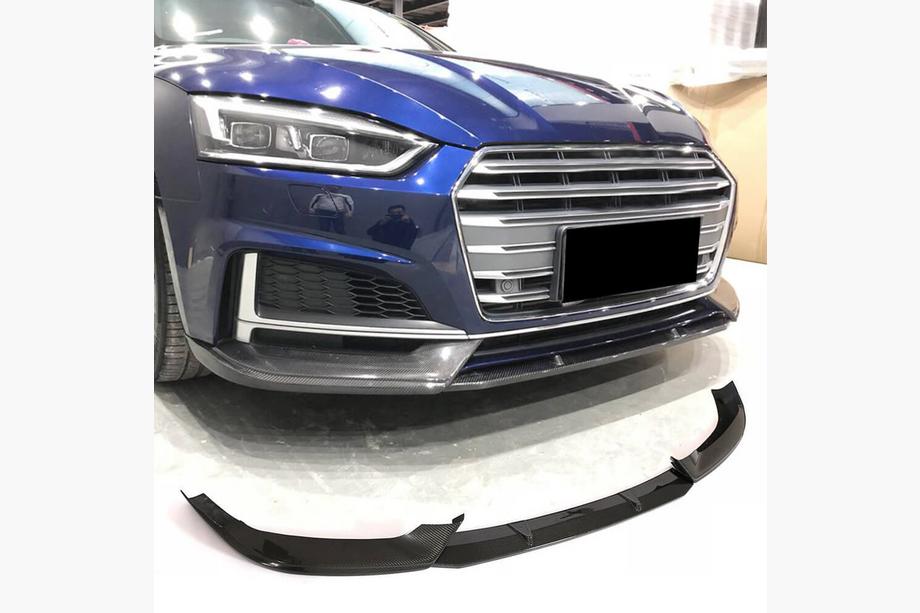 Audi A5 2016-2025 гг. Передняя накладка на бампер Lip (для S-Line Coupe/Cabriolet 2016-2020, Карбон) Image