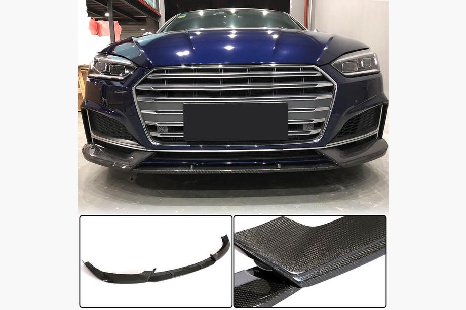 Audi A5 2016-2025 гг. Передняя накладка на бампер Lip (для S-Line Coupe/Cabriolet 2016-2020, Карбон) Фото 2