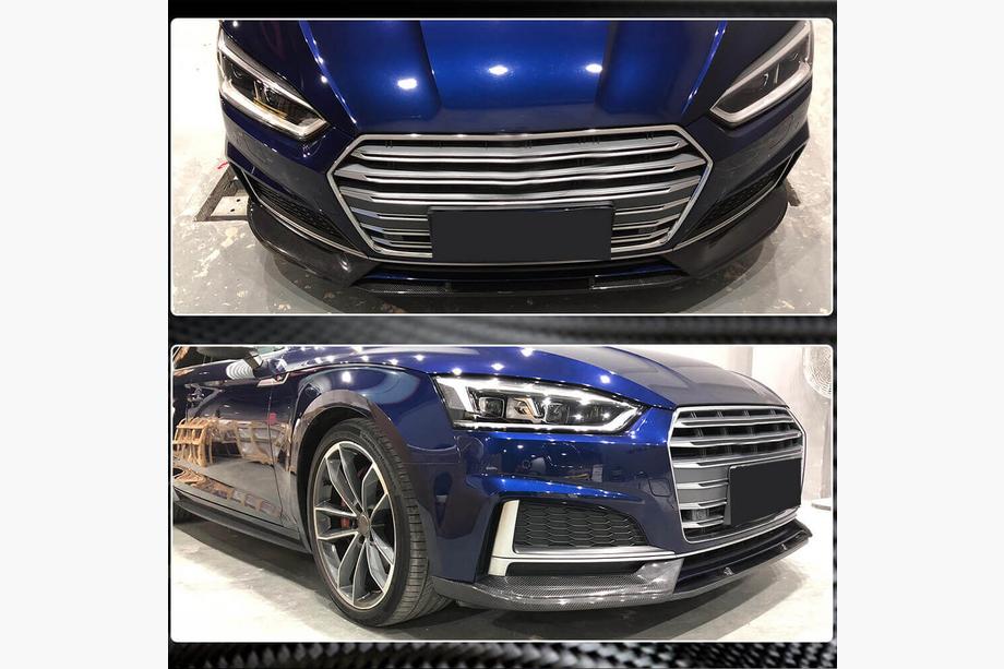 Audi A5 2016-2025 гг. Передняя накладка на бампер Lip (для S-Line Coupe/Cabriolet 2016-2020, Карбон) Фото 5