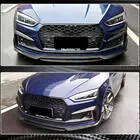 Audi A5 2016-2025 гг. Накладки на передний бампер Flap V1 (для S-Line 2016-2020, Карбон) фото 5