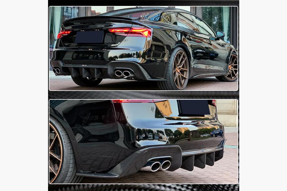 Audi A5 2016-2025 гг. Диффузор заднего бампера V1 (для S-Line 2021-2025, Карбон) Фото 5