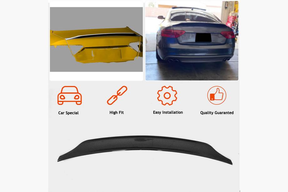Audi A5 2007-2015 гг. Спойлер на заднюю крышку багажника (Карбон) V2 Фото 3