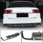 Audi A6 C7 2011-2017 гг. Диффузор заднего бампера (для S-Line Avant 2014-2018, Карбон) фото 1