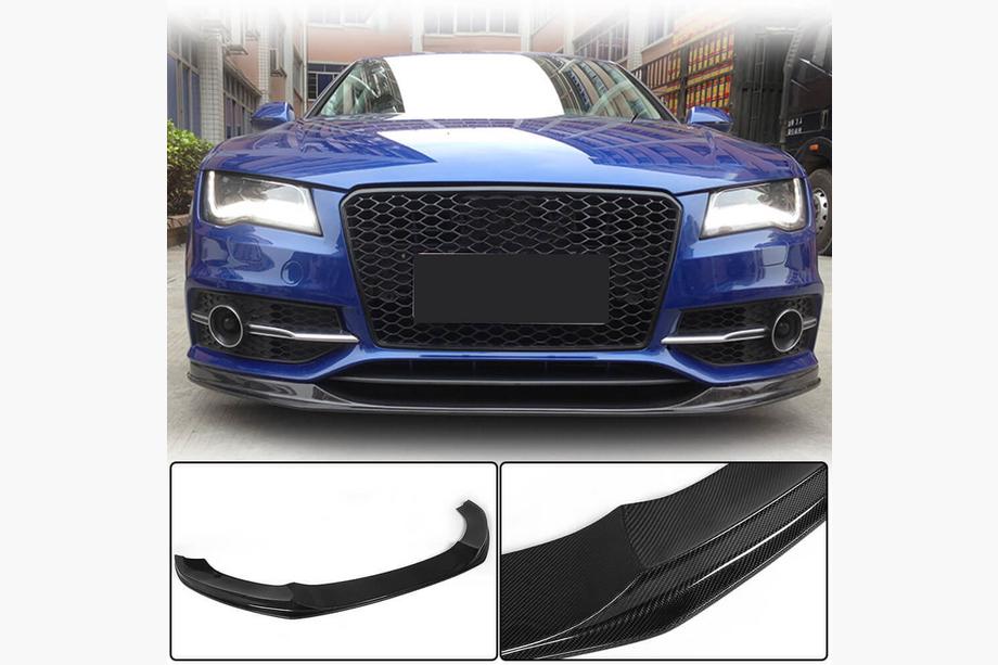 Audi A7 2010-2018 гг. Накладка на Передний Бампер Lip V2 (для S-Line 2010-2014, Карбон) Image
