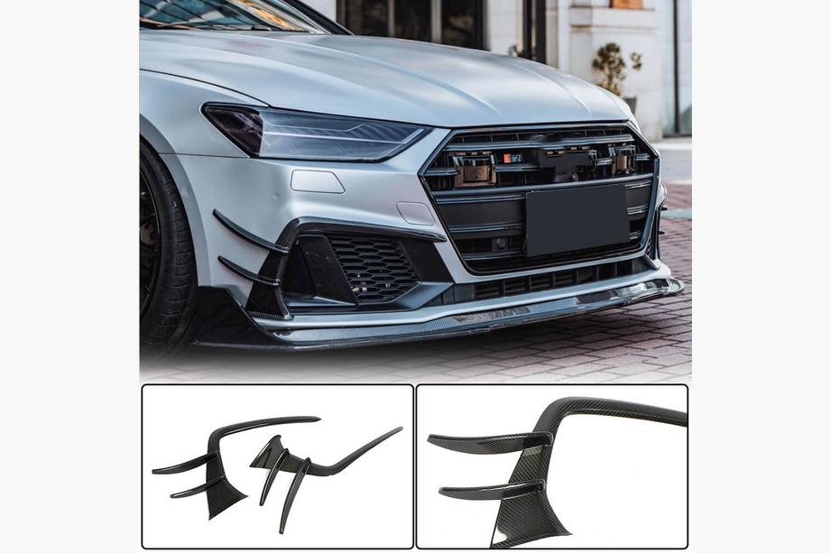 Audi A7 2018- гг. Накладки на Передний Бампер (для S-Line 2018-2022, Карбон) Image