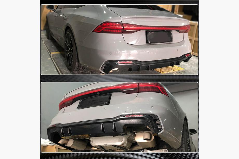 Audi A7 2018- гг. Диффузор заднего бампера (для S-Line 2018-2022, Карбон) Фото 4