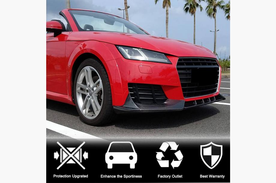 Audi TT 2014-2023 гг. Накладка на передний бампер Lip V2 (для Base, 2014-2019, Карбон) Фото 3