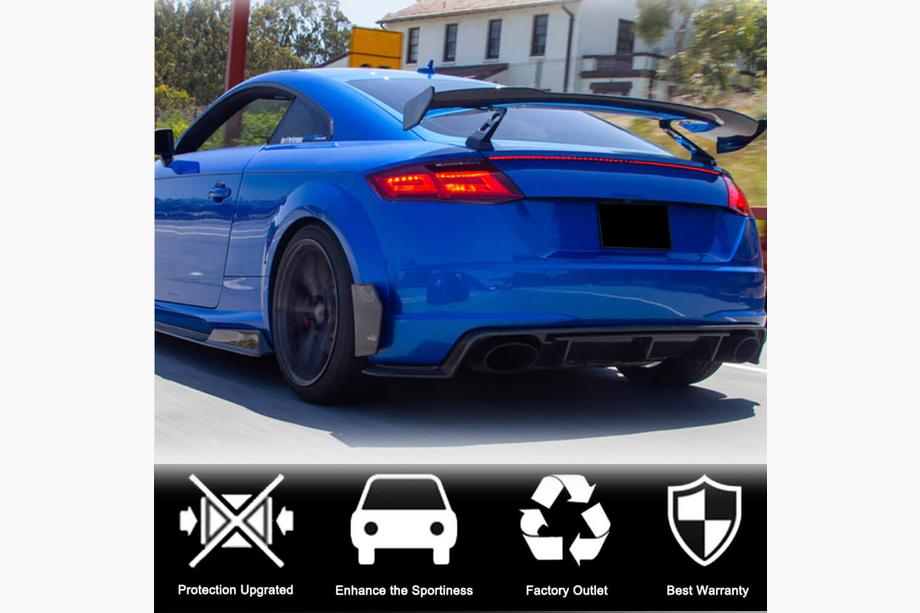 Audi TT 2014-2023 гг. Накладки Flap на задний бампер (для S-line/TTS/TTRS, 2014-2019, Карбон) Фото 3