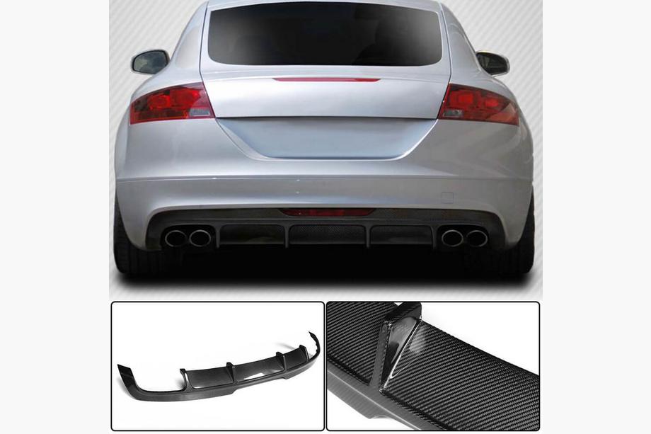 Audi ТТ 2006-2014 гг. Диффузор Заднего Бампера (Пластик) V1 Image