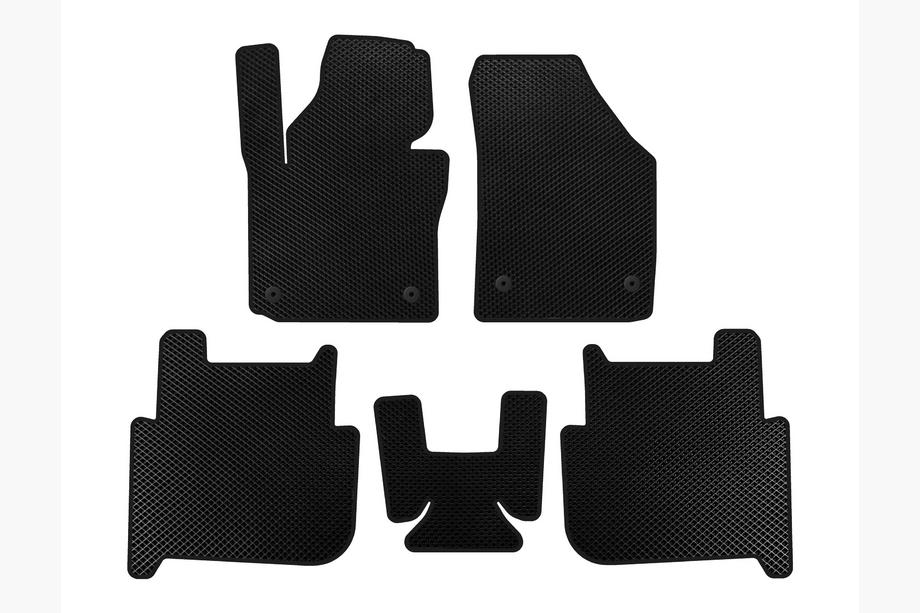 Volkswagen Touran 2003-2010 гг. Коврики EVA (2 ряда, 2006-2010, 7-местный, Черный) Image